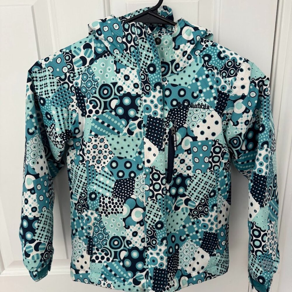 Columbia Omni-Heat Winter Insulated Green Patchwork Coat Size XS Kids